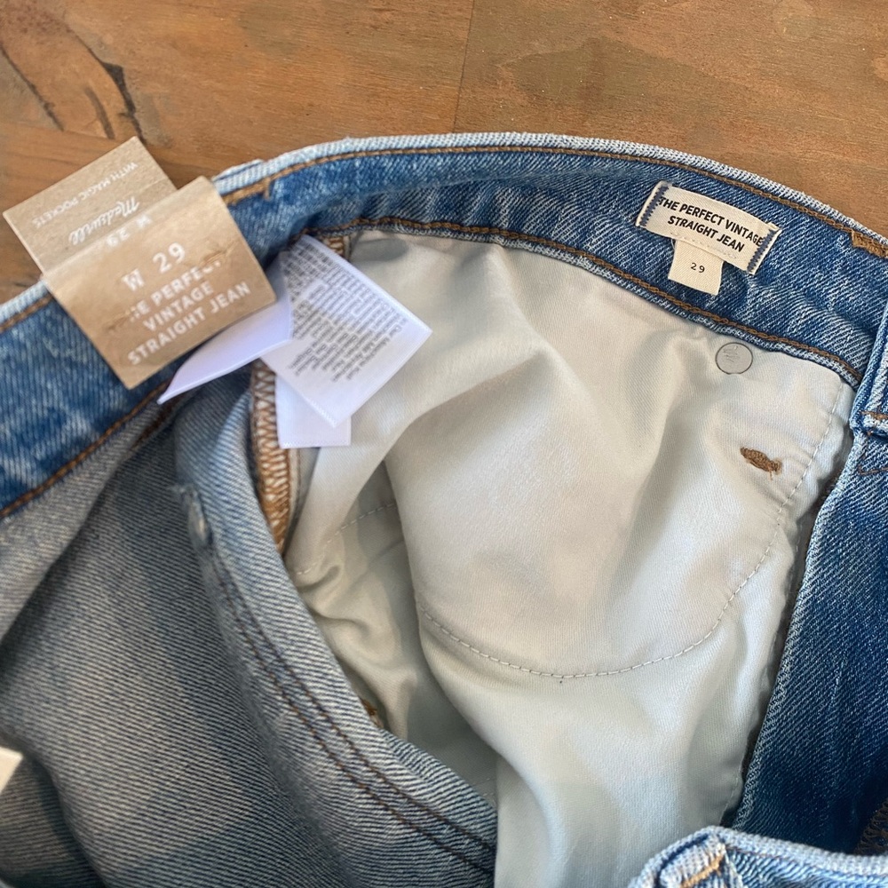 NWT Madewell The Perfect Vintage Straight Jean size 29 - Picture 7 of 14